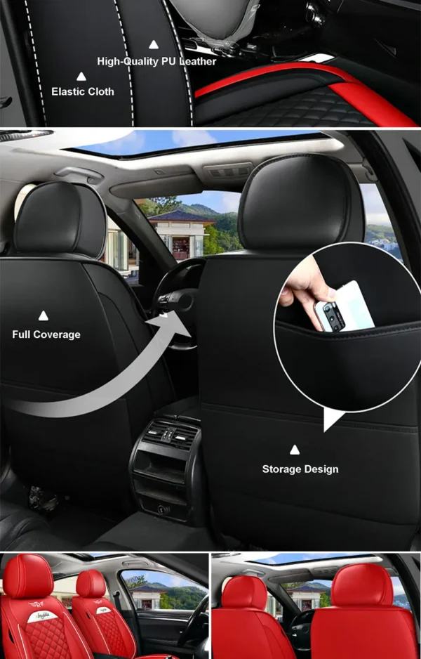 Leather Car Seat Cover for Hyundai ix35 Kona Matrix ENCINO H-1 Accent SONATA i20 i30 i40 SOLARIS Seat Protector Auto Accessories - Image 20