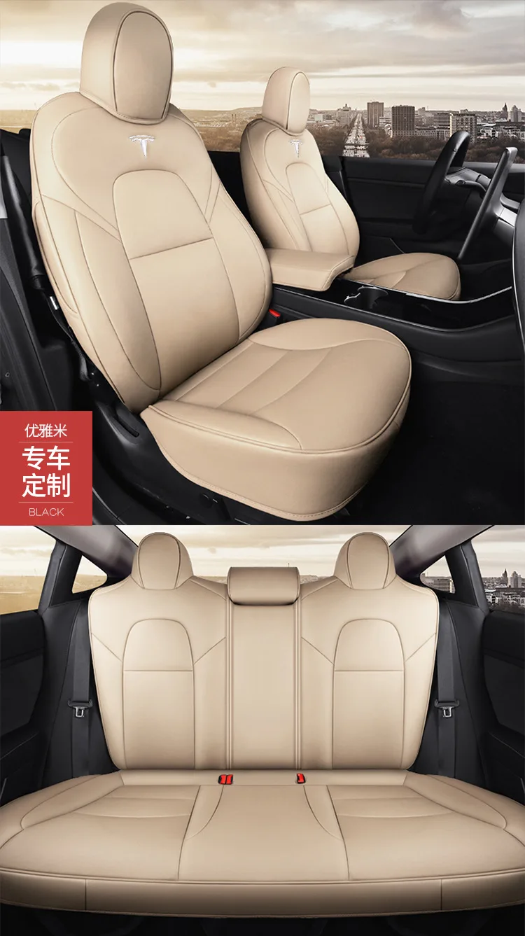 High Quality Tesla Model 3 Model Y 2022 2023 2024 2025 Napa Leather Custom Size Well Fitting Car Seat Cover Full Set - Image 16