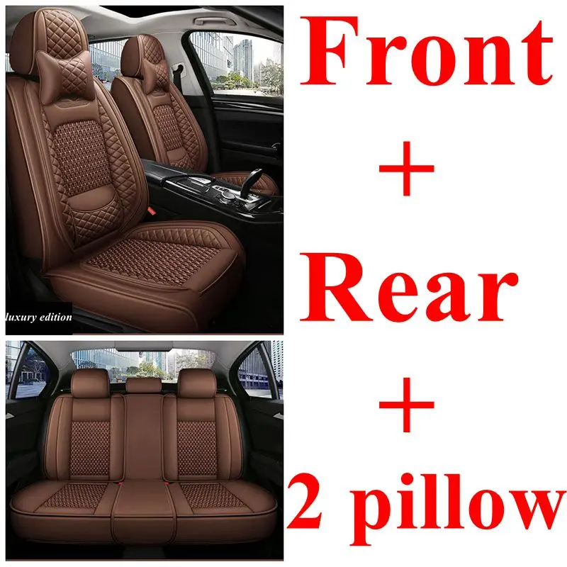 Latest Black Leather&ice Silk Car Seat Cover, Suitable for Most Models, Breathable Car Seat Cover - Image 8