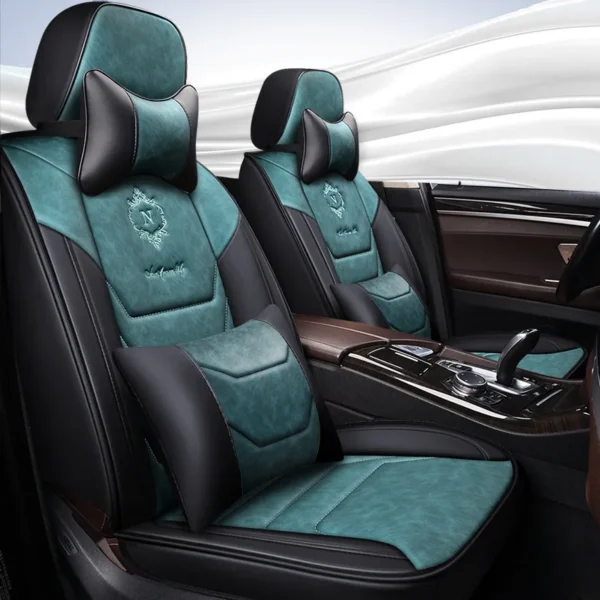Luxury Black Leather Car Seat Cover Custom Universal Car Seat Cover - Image 3
