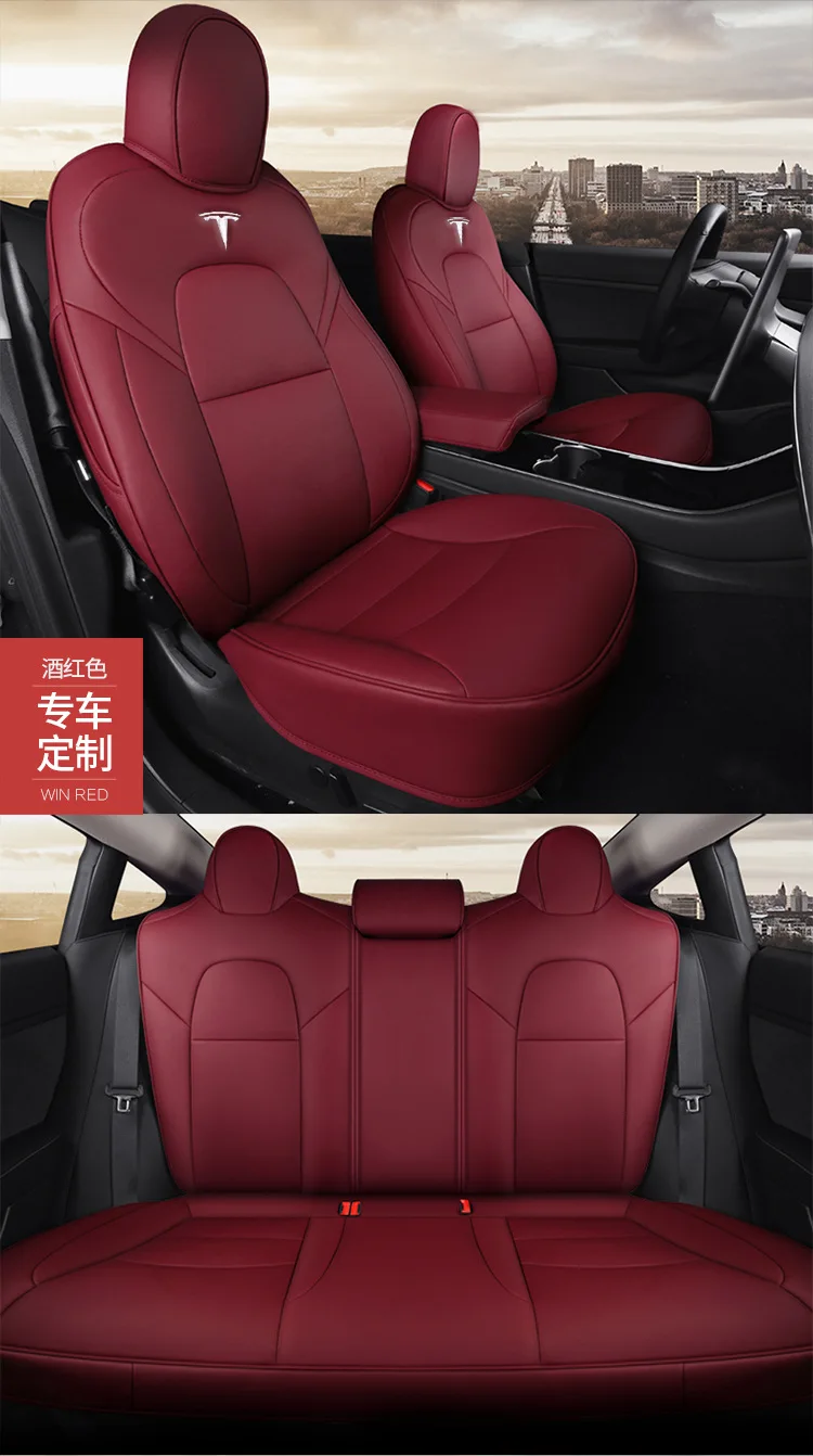 High Quality Tesla Model 3 Model Y 2022 2023 2024 2025 Napa Leather Custom Size Well Fitting Car Seat Cover Full Set - Image 17