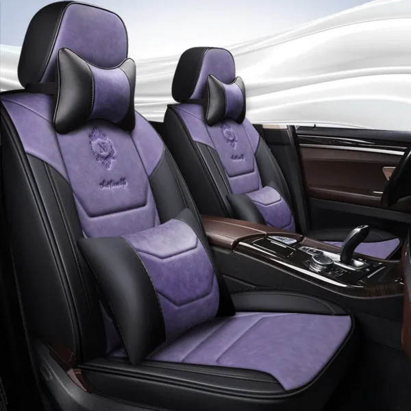 Luxury Black Leather Car Seat Cover Custom Universal Car Seat Cover - Image 5