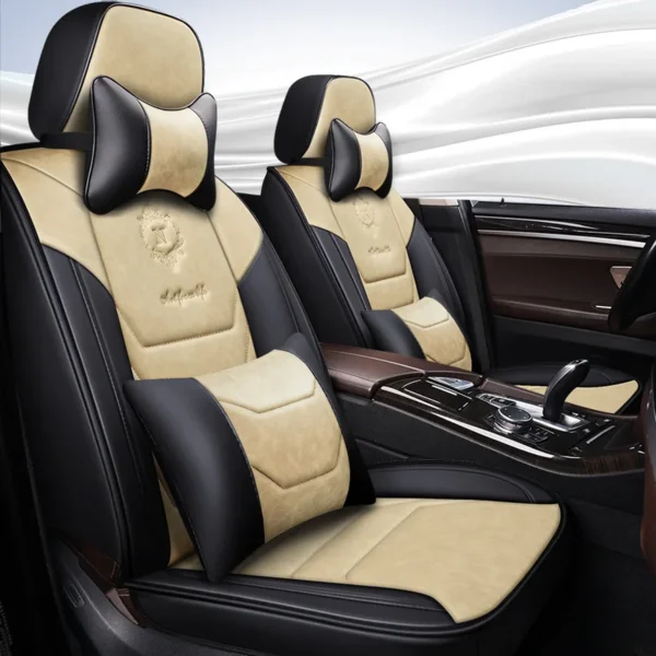 Luxury Black Leather Car Seat Cover Custom Universal Car Seat Cover - Image 4