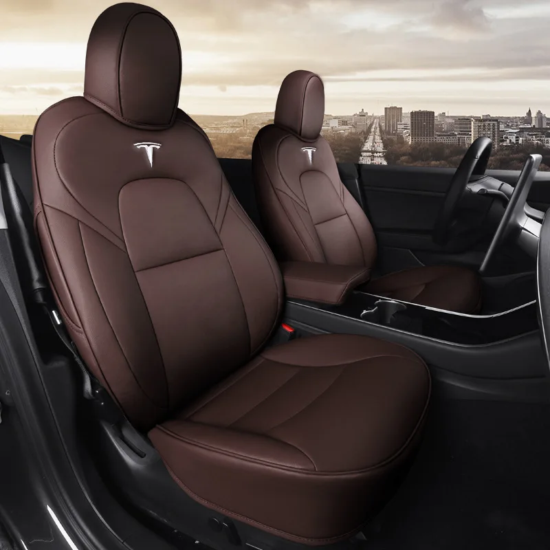 High Quality Tesla Model 3 Model Y 2022 2023 2024 2025 Napa Leather Custom Size Well Fitting Car Seat Cover Full Set - Image 4