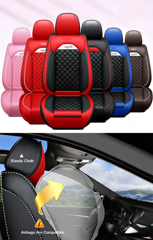 Leather Car Seat Cover for Hyundai ix35 Kona Matrix ENCINO H-1 Accent SONATA i20 i30 i40 SOLARIS Seat Protector Auto Accessories - Image 19