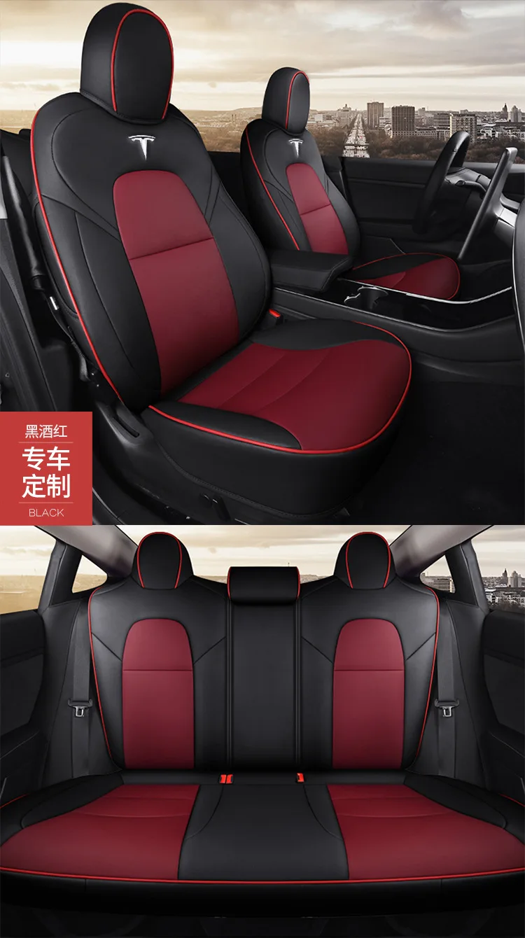 High Quality Tesla Model 3 Model Y 2022 2023 2024 2025 Napa Leather Custom Size Well Fitting Car Seat Cover Full Set - Image 15