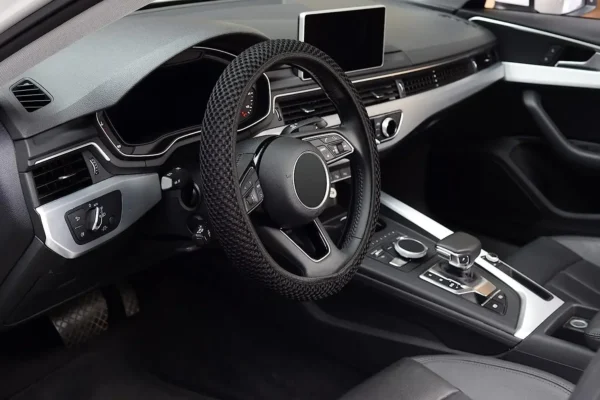 Elastic Elastic Steering Wheel Cover, Warm in Winter, Cool in Summer, Universal 15 Inches (About 38.1 Cm), Microfiber Breathable - Image 11