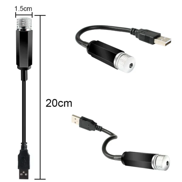 Romantic Car Mini Night Light 12V 0.3A Star Projector Lamp 360 Degree Adjustable Car Decorative Lamp for Room Ceiling Decoration - Image 6