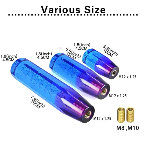 10/15/20cm Blue Purple Shift Knob Crystal Transparent Gear Shift Knob Car Modification Universal Manual Automatic Shift Knob - Image 11