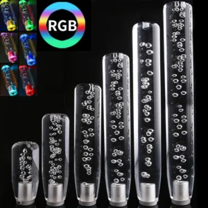 Universal RGB Shift Knob Stick with Light/NO Light Crystal Manual Transmission Bubble Gear Shifter 10cm/15cm/20cm/25cm/30cm