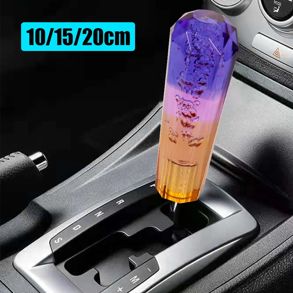 Transparent Purple Blue Car Manual Shift Knob Transmission Gear Shifter Head Gear Shift Knob 10cm 15cm 20cm Bubble Crystal - Image 3