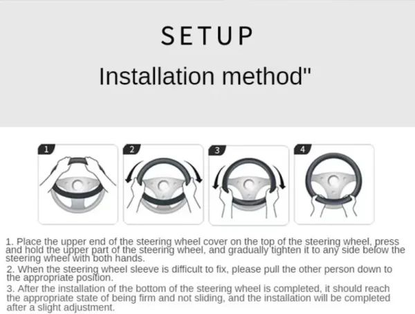 PU Leather Spliced Car Steering Wheel Cover Breathable Non-slip Four Seasons Universal Suitable for 38cm/15-inch Steering Wheel - Image 21