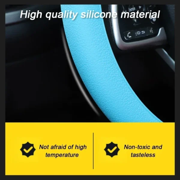 Car Summer Universal Silicone Steering Wheel Cover Elastic Glove Cover Texture Soft Multi Color Auto Decoration DIY Accessories - Image 4