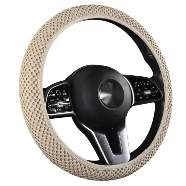 Elastic Elastic Steering Wheel Cover, Warm in Winter, Cool in Summer, Universal 15 Inches (About 38.1 Cm), Microfiber Breathable - Image 8