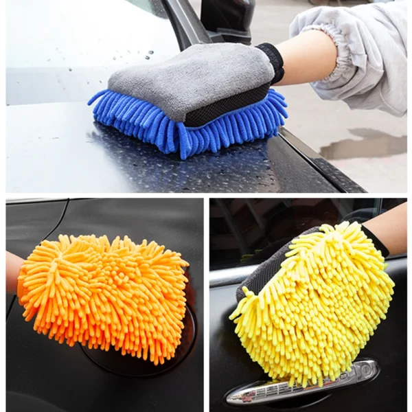 2/1PCS Waterproof Car Wash Microfiber Chenille Gloves Auto Care Double-faced Glove Car Washing Gloves Cleaning Brush Cloth Towel - Image 15