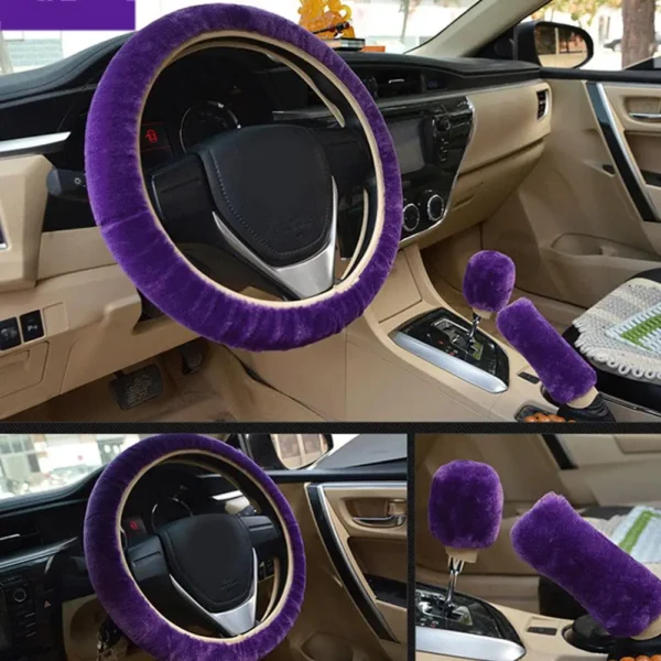 Super Soft Plush Car Steering Wheel Cover Universal Steering-Wheel On Auto The Faux 37/38cm Handlebar Fur Warm K4I7 - Image 20