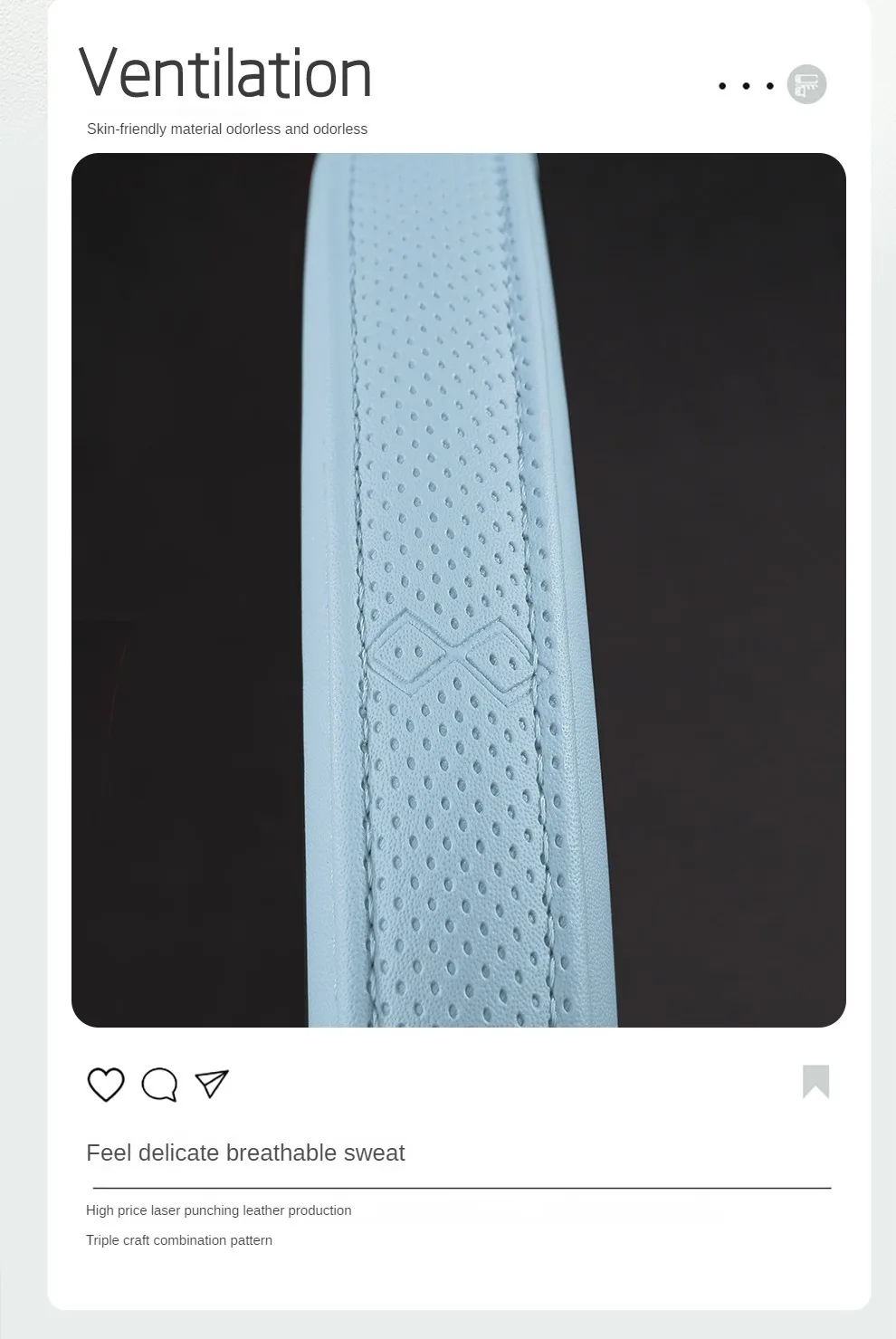 Napa Leather Perforated Patchwork Car Steering Wheel Cover, Non-slip, Breathable, Universal 15 Inch (Approx. 38cm) - Image 19