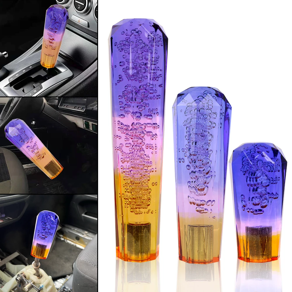 Transparent Purple Blue Car Manual Shift Knob Transmission Gear Shifter Head Gear Shift Knob 10cm 15cm 20cm Bubble Crystal