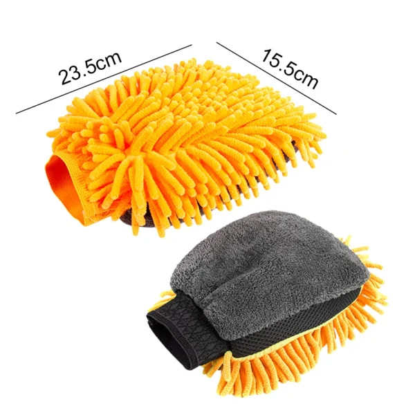 2/1PCS Waterproof Car Wash Microfiber Chenille Gloves Auto Care Double-faced Glove Car Washing Gloves Cleaning Brush Cloth Towel - Image 6