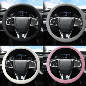 Car Summer Universal Silicone Steering Wheel Cover Elastic Glove Cover Texture Soft Multi Color Auto Decoration DIY Accessories