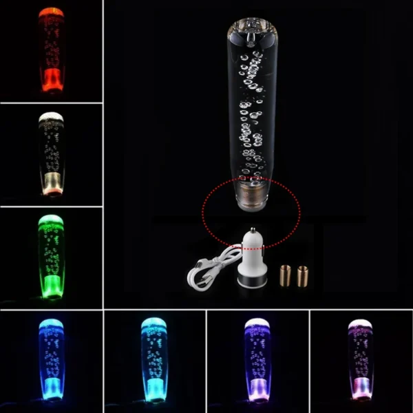 Universal RGB Shift Knob Stick with Light/NO Light Crystal Manual Transmission Bubble Gear Shifter 10cm/15cm/20cm/25cm/30cm - Image 6