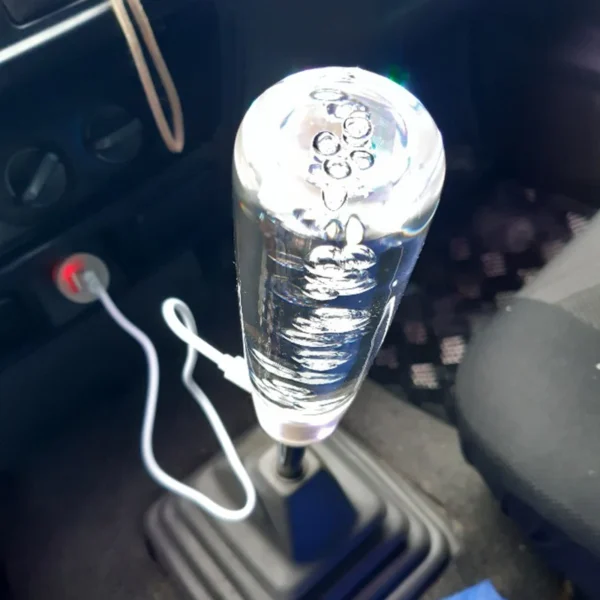 1Set 10/15/20CM LED Colorful Bubble Style Car Gear Stick Shift Shifter Lever Knob - Image 3