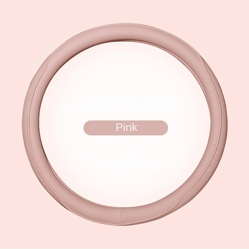 Napa Leather Perforated Patchwork Car Steering Wheel Cover, Non-slip, Breathable, Universal 15 Inch (Approx. 38cm) - Image 14