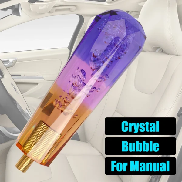 Transparent Purple Blue Car Manual Shift Knob Transmission Gear Shifter Head Gear Shift Knob 10cm 15cm 20cm Bubble Crystal - Image 5