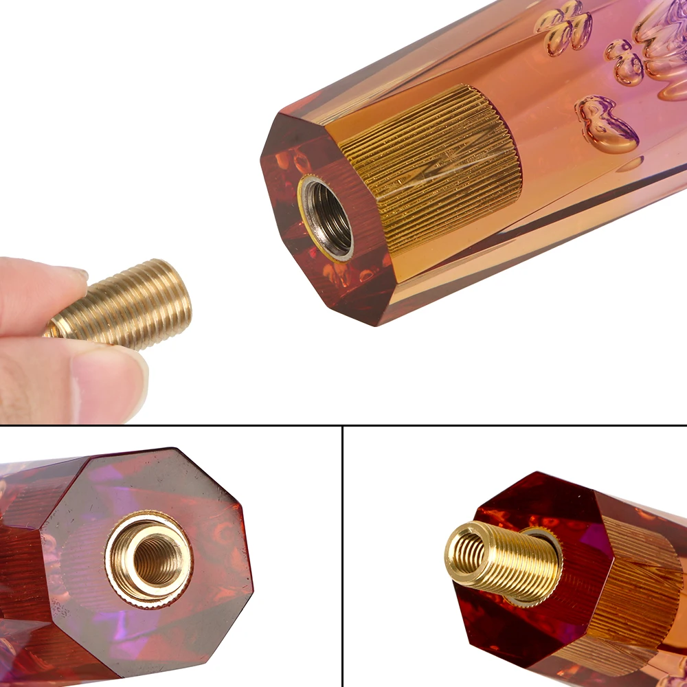 Transparent Purple Blue Car Manual Shift Knob Transmission Gear Shifter Head Gear Shift Knob 10cm 15cm 20cm Bubble Crystal - Image 4