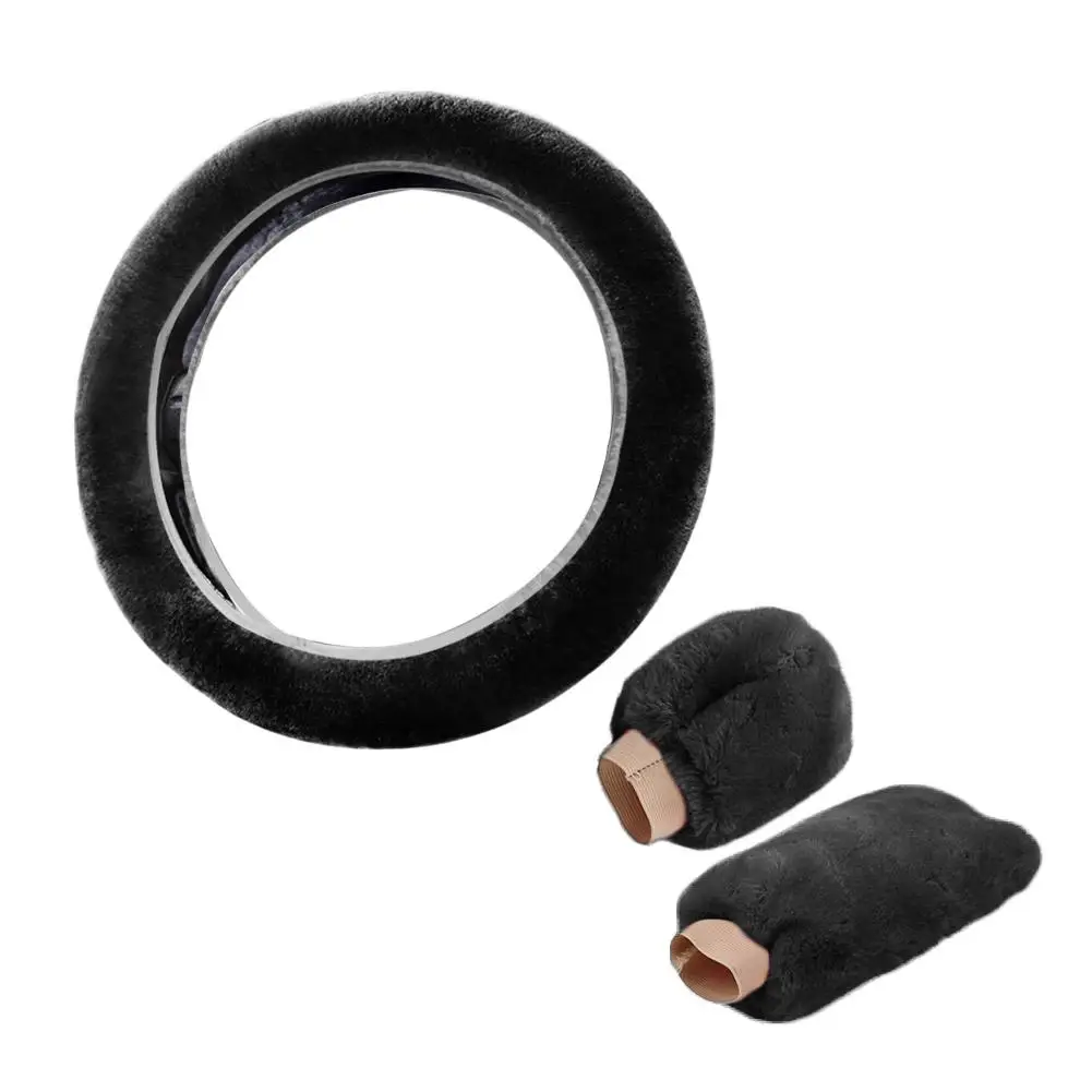 Super Soft Plush Car Steering Wheel Cover Universal Steering-Wheel On Auto The Faux 37/38cm Handlebar Fur Warm K4I7 - Image 26