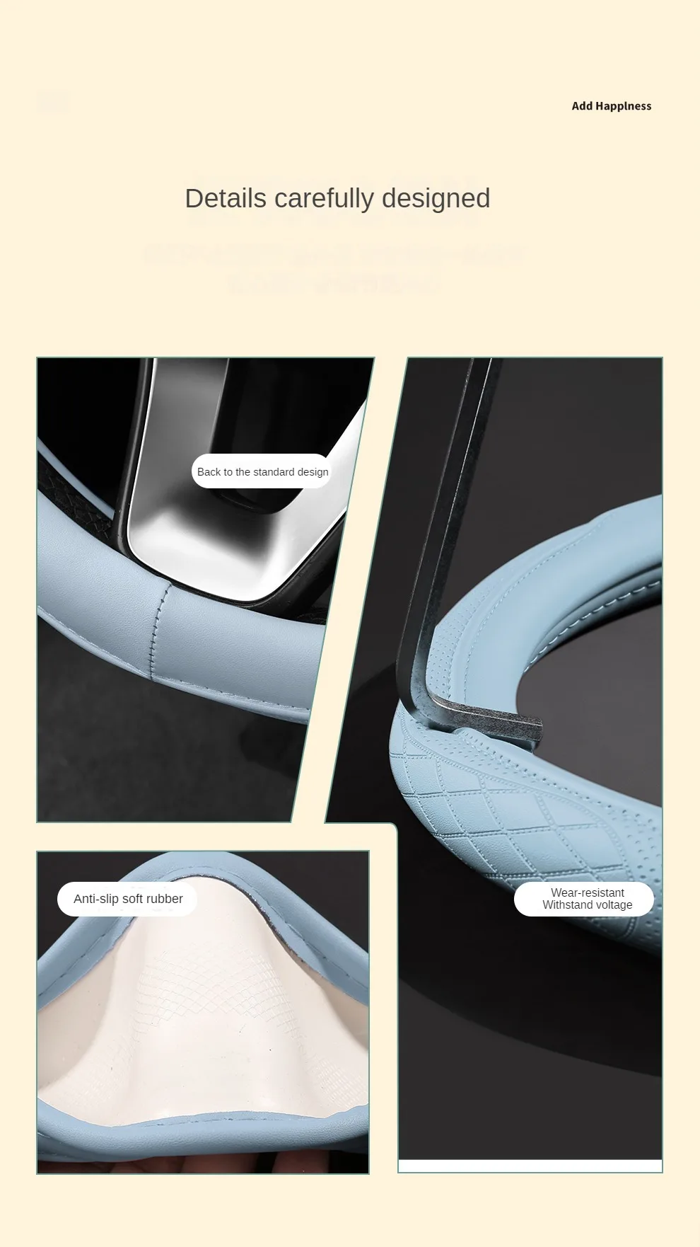 Napa Leather Perforated Patchwork Car Steering Wheel Cover, Non-slip, Breathable, Universal 15 Inch (Approx. 38cm) - Image 24