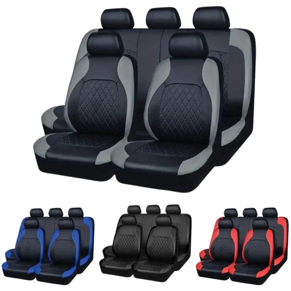 Universal Car Seat Covers PU Black Fashions Sports Seat Covers PU Car Seat Cover Universal Interior Accessories - Image 11