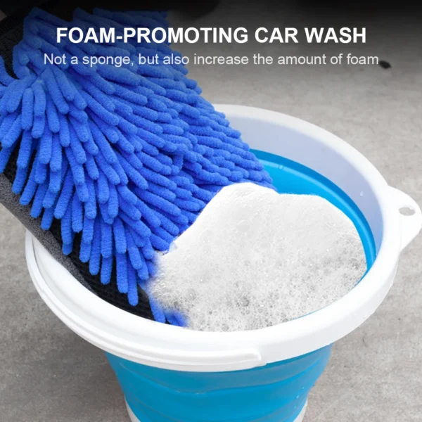 2/1PCS Waterproof Car Wash Microfiber Chenille Gloves Auto Care Double-faced Glove Car Washing Gloves Cleaning Brush Cloth Towel - Image 4