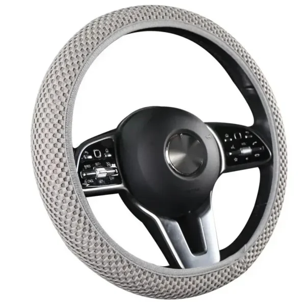 Elastic Elastic Steering Wheel Cover, Warm in Winter, Cool in Summer, Universal 15 Inches (About 38.1 Cm), Microfiber Breathable - Image 7